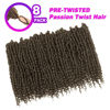 Picture of 8 Packs Pretwisted Passion Twist Crochet Hair 16 Inch Crochet Passion Twist Hair Pre-Twisted, Pre Looped Ombre Passion Twist Crochet Braids Bohemian Crochet Hair #4