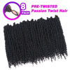 Picture of 8 Packs Pretwisted Passion Twist Crochet Hair 16 Inch Crochet Passion Twist Hair Pre-Twisted, Pre Looped Ombre Passion Twist Crochet Braids Bohemian Crochet Hair #2