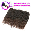 Picture of 8 Packs Pretwisted Passion Twist Crochet Hair 16 Inch Crochet Passion Twist Hair Pre-Twisted, Pre Looped Ombre Passion Twist Crochet Braids Bohemian Crochet Hair T30