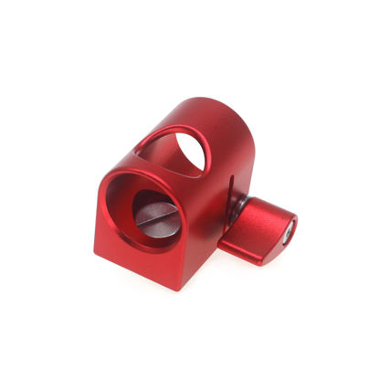 Picture of SZJELEN Single Rod Clamp,19mm Rod Mounting Bracket with 3/8 Screw with Anti Twist for ARRI RED Sony Camera Link Wireless Follow Focus Motor 19mm Tube (Red)