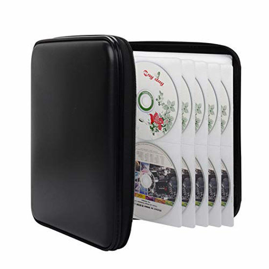 Picture of COOFIT DVD Storage-CD Case 432 Capacity CD Storage Hard Plastic DVD Case Portable Durable CD Organizer Wallet Protective CD Case Holder Black for Car Home DVD Collection