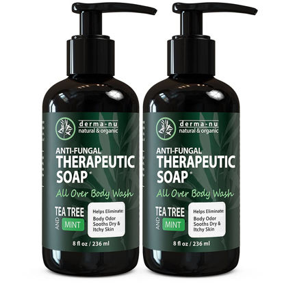 Picture of Antifungal Soap and Antibacterial Body Wash - Body Acne Wash, Tea Tree Soap with Tea Tree Oil for Jock Itch, Athletes Foot, Body Odor, Nail Fungus, Ringworm, Eczema & Back Acne Body Wash - 2 Pack