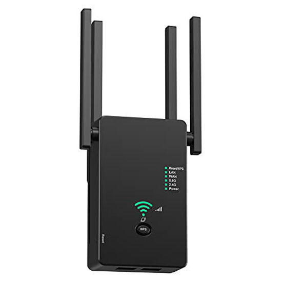 Picture of WiFi Extender -Wireless Signal Booster up to 2640sq.ft, 2.4 & 5GHz Dual Band Amplifi with Ethernet Port, Access Point, Wireless Internet Repeater, 1-Tap Setup