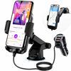 Picture of SOYUKI(Safe Driving) Bluetooth FM Transmitter car Phone Mount,Long Arm mp3 Player fm transmitters,QC3.0 Bluetooth Radio Adapter Music Player Support USB/TF/AUX in Compatible with All Phones