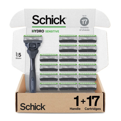 Picture of Schick Hydro Sensitive Razor for Men - Razor for Men Sensitive Skin with 17 Razor Blades