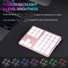 Picture of Doohoeek Backlit Bluetooth Numeric Keypad for Laptops and Computers, Number Pads 34 Keys with 7-Color Backlight for MacBook & Windows, Pink