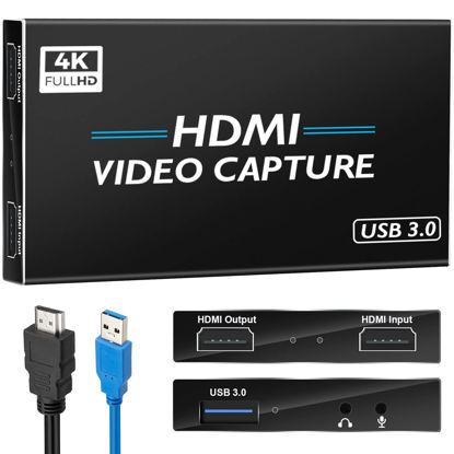 Picture of Naivaunsin Video Capture Card Streaming, Capture Card Nintendo Switch, HDMI Capture Card Nintendo Switch, HDMI to USB 3.0 Game Capture Card Switch 4K 1080P 60FPS Recording Work PS4/PS5/OBS