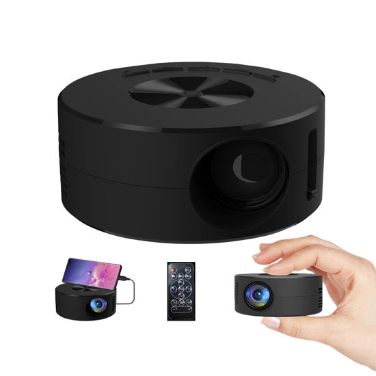 Picture of Portable Home Mini USB Projector for Phone iPhone with Remote Controller Built-in Speaker,Audio Port,Android iOS Phone Tablet USB Flash Driver Compatible