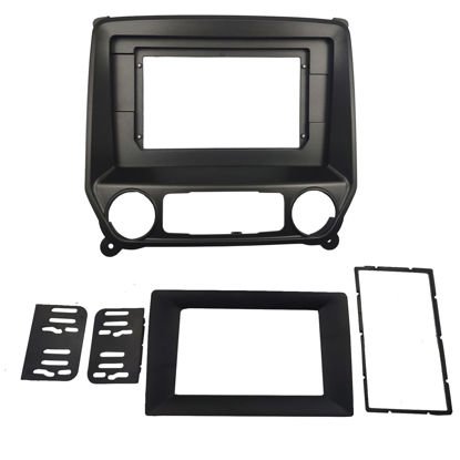Picture of DKMUS Radio Stereo Bezel for Chevrolet Silverado 2014+ GMC Sierra 2014+ Dash Installation Mount Trim Kit Fits 10.1" and Double Din
