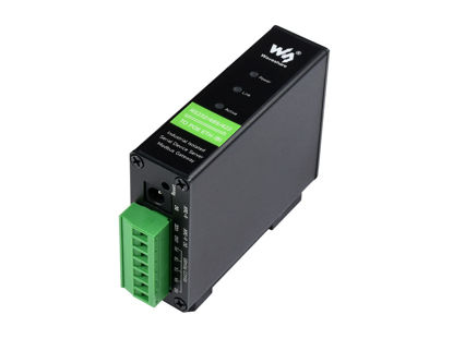 Picture of waveshare RS232/485/422 to RJ45 Ethernet Converter, TCP/IP to Serial, Modbus Gateway Support, Industrial Isolated Rail-Mount RS232/485/422 Serial Server with POE Function, Multi Communication Modes