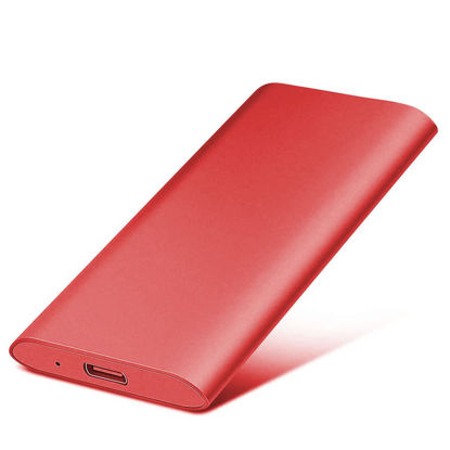 Picture of POENOWNE External Solid State Drive 2000GB high Speed USB 3.1 Type-C Protable External SSD Protable Hard Drive External SSD Compatible with PC, Laptop, Desktop and Mac (Red)