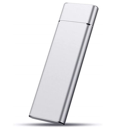 Picture of External solid state drive 2000GB Protable SSD External Hard Drive high speed USB 3.1 Type-C External SSD 2000GB Protable Hard Drive External SSD Compatible with PC, Laptop, Desktop and Mac (Silver)