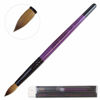 Picture of PANA Pure Kolinsky Hair Acrylic Nail Brush - Round Shape Black Ferrule with Purple Wood Handle (Size 12) - Nail Brush for Acrylic Nail Application, Nail Extension, Manicure Pedicure Salon Beginner and Professional