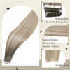 Picture of Full Shine Blonde Tape in Extensions 14 Inch Double Sided Tape Color 19/8/60 Grey Fading to Ash Brown And Blonde Tape in Human Hair Straight Hair Extensions for Women 50 Gram 20 Pieces