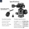 Picture of D30 Panoramic Ball Head with Handle All Metal CNC Ballhead Camera Mount INNOREL Tripod Heads with Two Quick Release Plates and Phone Clip for Monopod, DSLR, Camcorder, DV, Telescope，Max Load 22lb/10kg