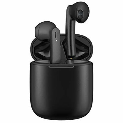 Picture of Wireless Earbuds, Bluetooth 5.0 Headphones Hi-Fi Stereo Bluetooth Earbuds Half in-Ear True Wireless Earbuds with Buit-in Mic Headset 35H Playtime with Charging Case (Black)