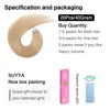 Picture of SUYYA Tape in Hair Extensions Human Hair 40g/pack 20pcs Straight Seamless Skin Weft Tape in Real Human Hair Extensions(14inch 16# Light Blonde)