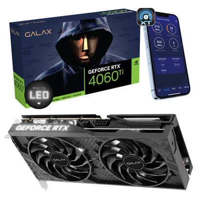 Picture of Galax GeForce RTX™ 4060 Ti 1-Click OC, Xtreme Tuner App Control, 8GB, GDDR6, 128-bit, DP*3/HDMI 2.1/DLSS 3/Gaming Graphics Card
