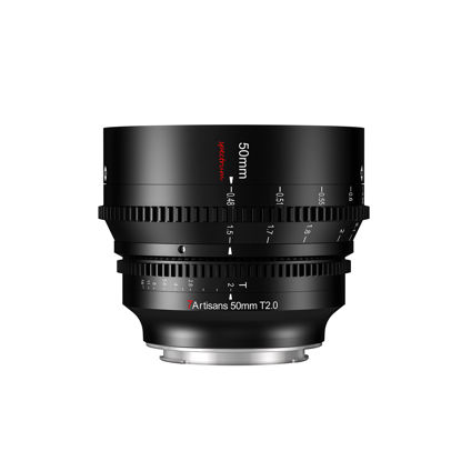 Picture of 7artisans 50mm T2.0 Large Aperture Full Frame Cine Lens L-Mount, Manual Focus Low Distortion Cinema Lens Mirrorless Cameras Compatible for Sigma FP, Panasonic S1 S1H S5, Leica SL SL2, Black