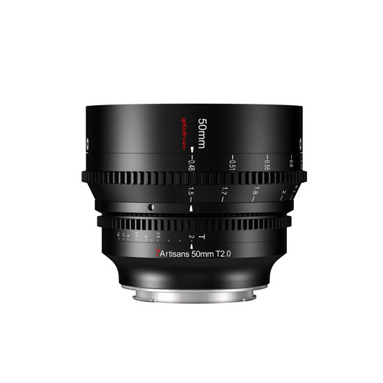 Picture of 7artisans 50mm T2.0 Large Aperture Full Frame Cine Lens L-Mount, Manual Focus Low Distortion Cinema Lens Mirrorless Cameras Compatible for Sigma FP, Panasonic S1 S1H S5, Leica SL SL2, Black