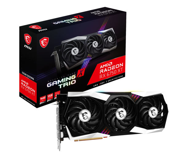 Picture of MSI Gaming Radeon RX 6750 XT 192-bit 12GB GDDR6 DP/HDMI Triple Torx 4.0 Fans FreeSync DirectX 12 VR Ready OC Graphics Card (RX 6750 XT Gaming X Trio 12G)