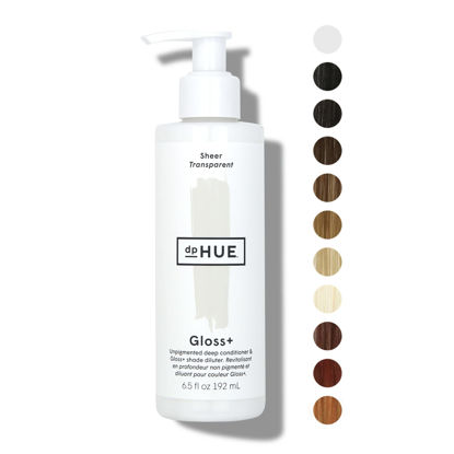 Picture of dpHUE Gloss+ - Sheer, 6.5 oz - Unpigmented Deep Conditioner & Gloss+ Shade Diluter - Add Shine to Natural or Color-Treated Hair - Gluten-Free, Vegan