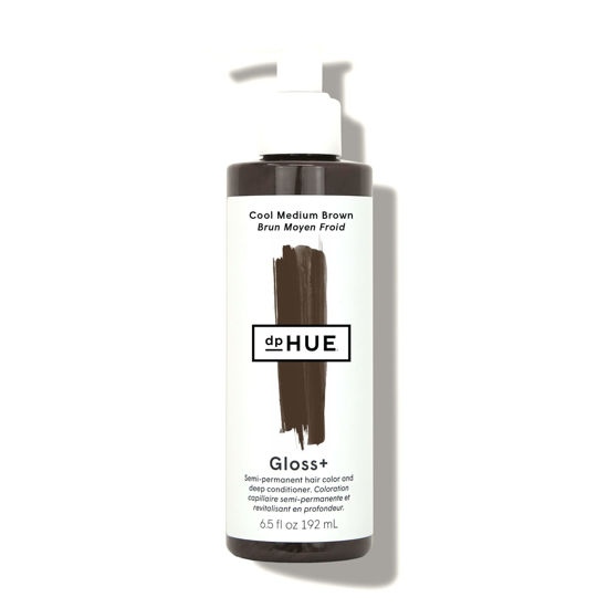 Picture of dpHUE Gloss+ - Cool Medium Brown, 7.8 fl oz - Color-Boosting Semi-Permanent Hair Dye & Deep Conditioner - Enhance & Deepen Natural or Color-Treated Hair - Gluten Free, Vegan