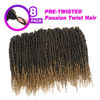 Picture of 8 Packs Passion Twist Crochet Hair 18 Inch Crochet Passion Twist Hair Pretwisted, Pre Looped Passion Twist Crochet Braids Passion Twists Bohemian Crochet Hair T27