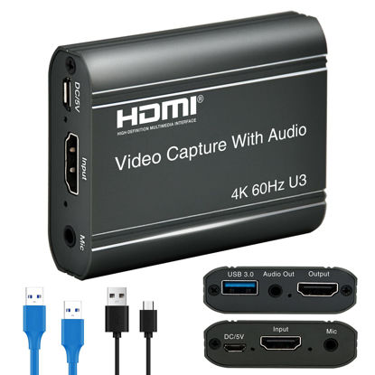 Picture of ORIVISION 4K Capture Card, HDMI to USB 3.0 Video Capture Card with loopout for Nintendo Switch,1080p 60fps Game Capture Card Device with Audio Output for Streaming, Xbox/PS4/PS5/PC,VLC/OBS/Amcap