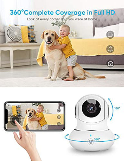 Picture of [2021 New] 1080P Baby Camera Monitor, Littlelf Pan/Tilt Security Camera Pet Camera with Motion Detection, Smart Night Vision, Two-Way Audio, Dog Camera with Phone App, Cloud Service