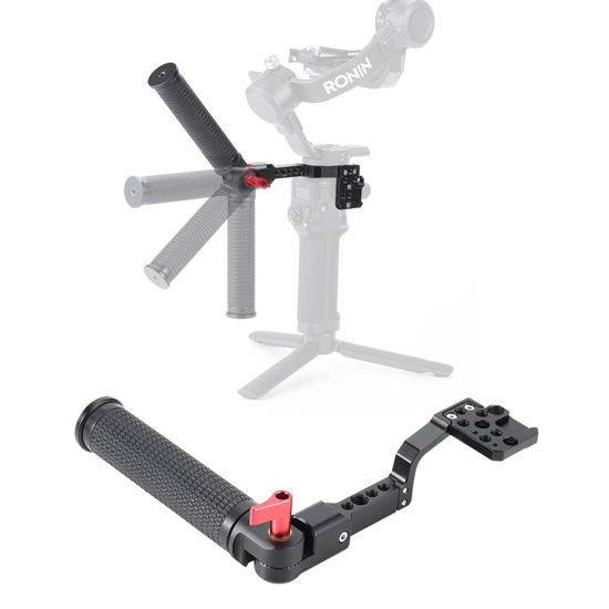 Picture of Gimbal Adjustable Handle Grip for DJI Ronin S/SC/RSC2, Stabilizer Handgrip Extension Bracket with Cold Shoe Mount 1/4 3/8 Threaded Holes for Video Light, Microphone, Monitor