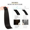 Picture of DOORES Hair Extensions Tape in Real Human Hair, Natural Black 14 Inch 50g 20pcs, Tape in Hair Extensions Double Side Tape in Extensions Remy Hair Straight Natural Hair