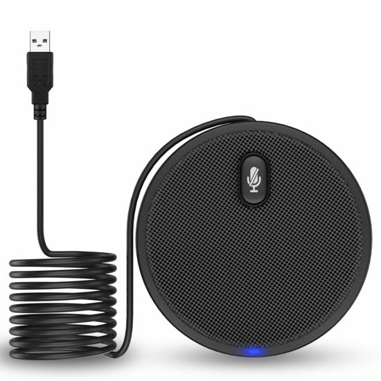 Picture of XIIVIO USB Conference Microphone, 360° Omnidirectional Condenser PC Microphones with Mute Plug & Play Compatible with Mac OS X Windows for Video Conference,Gaming,Chatting,Skype