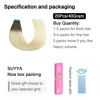 Picture of SUYYA Tape in Hair Extensions Human Hair Ombre Darkest Brown to Platinum Blonde 14 Inch 40g/pack 20pcs Straight Seamless Skin Weft Tape in Real Human Hair Extensions(14inch #T2/60)