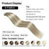 Picture of SUYYA Tape in Hair Extensions Human Hair Ash Blonde Highlighted Bleach Blonde 14 Inch 40g/pack 20pcs Straight Seamless Skin Weft Tape in Real Human Hair Extensions(14inch #P18/613)