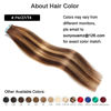 Picture of SUYYA Tape in Hair Extensions Human Hair Ombre Chocolate Brown to Caramel Blonde Remy Hair 14 inches 20pcs 40g/pack Straight Seamless Skin Weft Tape in Human Hair Extensions (14 inch #P4/27/T4)