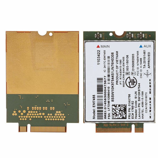 Picture of EM7455 4G Network Card Module for ThinkPad, 4G LTE NGFF/M2 Network Card Adapter for ThinkPad T460 T460p T460s UMTS/HSDPA/HSPA&