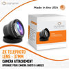 Picture of iOgrapher 37mm 2X Telephoto Zoom Lens, Lens Attachment Accessories for Smartphone & Tablet Upgrade to Professional Camera for Photography & High Definition Video Recording with Lens Cap & Leather Case