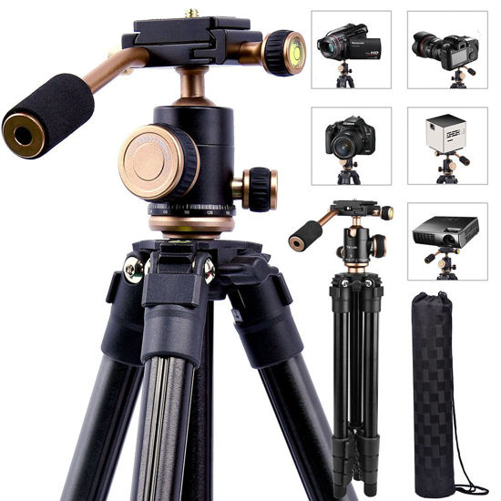 Picture of YoTilon Tripod for Camera,Lightweight Travel Camera Tripod with Handle,Camera Tripod Stand for DSLR,1/4 Plate for Canon Nikon Sony,Best Choice for Travel and Work to Take Vlogging Or Photos