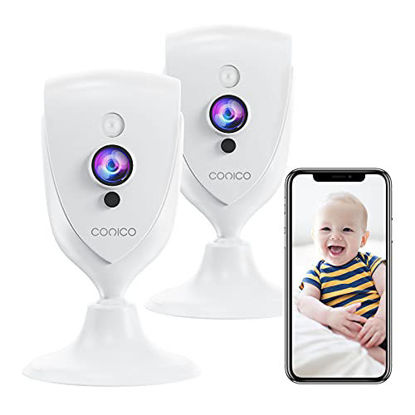 Picture of Baby Monitor, Conico 1080P HD Pet Camera Indoor with Motion Detection,IR Night Vison,Home Camera with 2-Way Audio,Cloud Service,Compatible with Alexa (2Pcs)