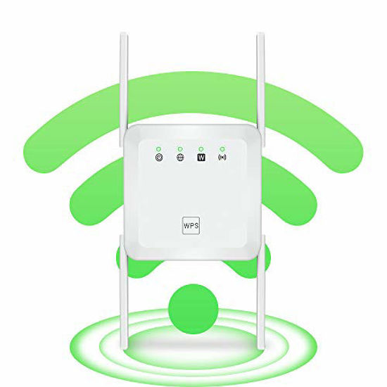 Picture of WiFi Range Extender Wireless Signal Repeater Booster, Extend WiFi Signal to Smart Home & Alexa Devices High Resolution Support Desktop Laptop (1200Mbps, White)