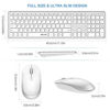 Picture of Wireless Keyboard Mouse, Jelly Comb 2.4GHz Ultra Thin Full Size Wireless Keyboard and Mouse Combo Set with Number Pad for Computer, Laptop, PC, Desktop, Notebook, Windows (Full Size - White + Silver)