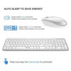 Picture of Wireless Keyboard Mouse, Jelly Comb 2.4GHz Ultra Thin Full Size Wireless Keyboard and Mouse Combo Set with Number Pad for Computer, Laptop, PC, Desktop, Notebook, Windows (Full Size - White + Silver)