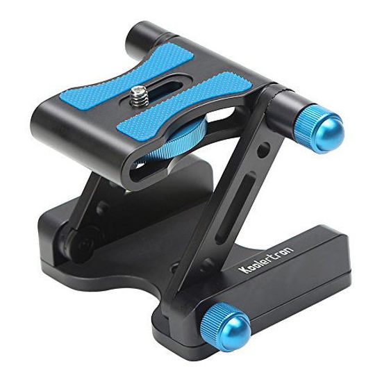 Picture of Koolertron Quick Release Plate Aluminum Folding Z Flex Tilt Head Camera Bracket Tripod Ball Head with Spirit Level Compatible Slide Rail Camera Camcorder Tripod Stabilizer (Blue)