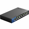 Picture of Linksys SE3008: 8-Port Gigabit Ethernet Unmanaged Switch, Computer Network, Auto-Sensing Ports Maximize Data Flow for up to 1,000 Mbps (Black, Blue)