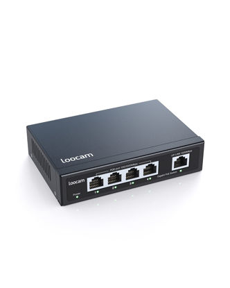 Picture of Loocam 5 Port Gigabit PoE Switch, 4 Port PoE+ 65W 1000Mbps and 1 Uplink Port, IEEE802.3af/at Plug and Play Unmanaged Ethernet Network Switch, Sturdy Metal Casing