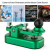 Picture of PUTIKEEG Mini Classical Morse Code Key - CW Morse Code Keys Automatic Morse Aluminum Alloy Radio Ham Send Telegram Morse Code Key with Adjustment Body Neodymium Magnets Base - Green