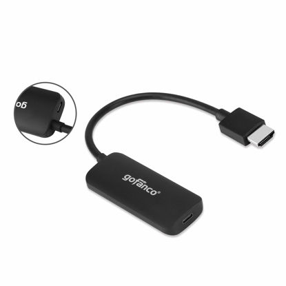 Picture of gofanco HDMI 2.0 to USB C Converter (HDMI System to USB Type C Monitor) - 4K @60Hz, HDCP 2.2, 2-ch Stereo Audio, USB-Powered - Not Compatible with Apple Studio Display, LG Ultrafine (HDMIUSBC)