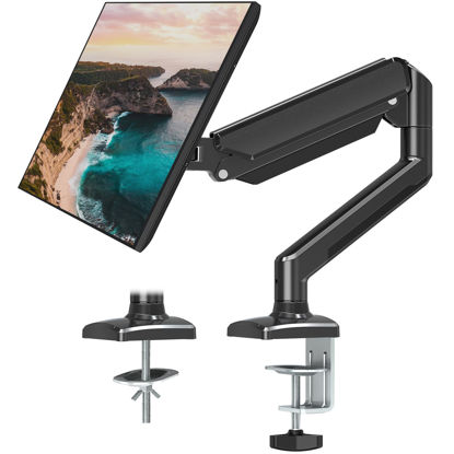 Picture of ErgoFocus Single Monitor Mount Arm Fits Monitor up to 32 Inch, Monitor Desk Mount Holds 4.4-19.8lbs Computer Screen, Full Motion Gas Spring Monitor Desk Mount, VESA Mount 75x75, 100x100