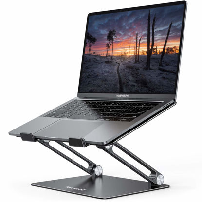 Picture of Lamicall Adjustable Laptop Stand, Portable Laptop Riser, Aluminum Laptop Stand for Desk Foldable, Ergonomic Computer Notebook Stand Holder for MacBook Air Pro, Dell XPS, HP (10-17.3'') - Black